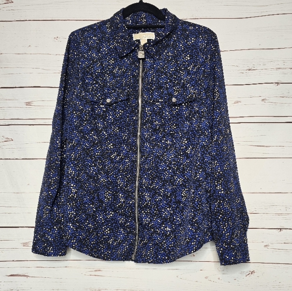 MICHAEL Michael Kors Sparkling Stars Lock Front Zip Shirt
